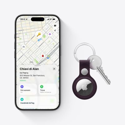 2. Apple AirTag Osobisty Wyszukiwarka Srebrny, Biały