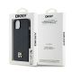8. Etui DKNY Leather Monogram Pattern Metal Logo MagSafe na iPhone 15 / 14 / 13 - czarne