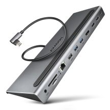 Axagon HMC-4KX3 stacja dokująca Przewodowa USB 3.2 Gen 1 (3.1 Gen 1) Type-C Szary