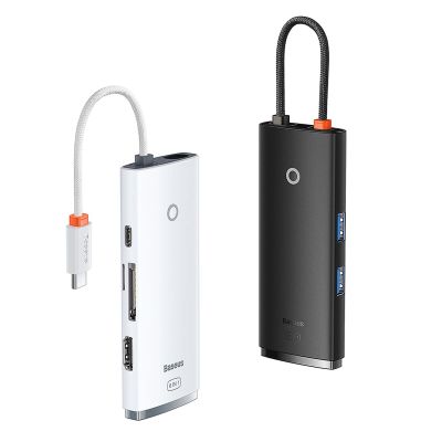 12. Baseus Lite Series wielofunkcyjny HUB USB Typ C - 2 x USB 3.0 / USB Typ C PD / HDMI 1,4 / SD/TF czarny (WKQX050101)