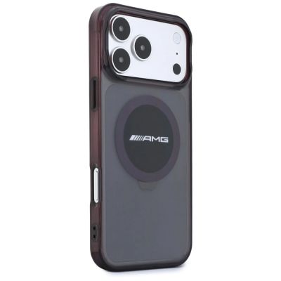 4. Etui Mercedes AMG IML Transparent Bicolor Block MagSafe na iPhone 18 Pro Max / 17 Pro Max - czarno-burgundowe