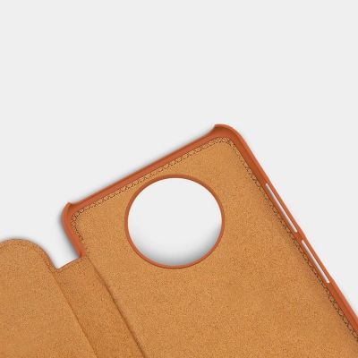 7. Nillkin Qin skórzana kabura etui Xiaomi Redmi Note 9T 5G brązowy