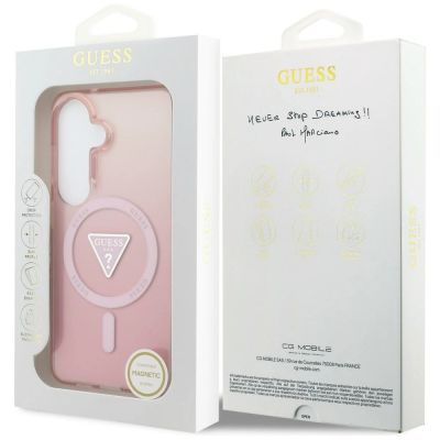 8. Etui Guess IML Gradient Triangle MagSafe na Samsung Galaxy S26 - różowe