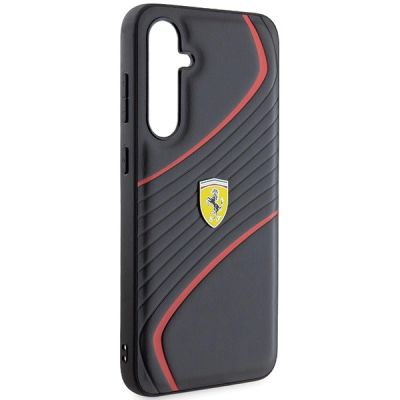 4. Etui Ferrari Twist Metal Logo na Samsung Galaxy S23 FE - czarne
