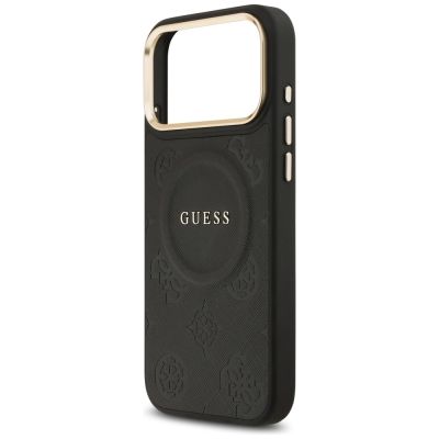 6. Etui Guess Peony Hot Stamp MagSafe na iPhone 17 Pro Max - czarne