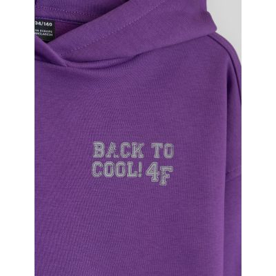 8. Bluza dresowa loose z kapturem chłopięca 4F 4FJRAW26TSWSM3194-51S