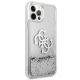 4. Etui Guess 4G Big Liquid Glitter na iPhone 12 Pro Max - srebrne