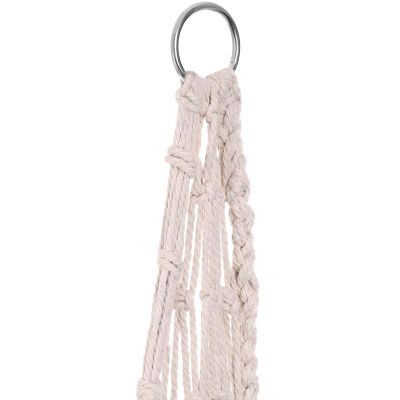 11. HAMAK AŻUROWY FOTEL WISZĄCY BOCIANIE GNIAZDO 60x60x150CM Z PODUSZKĄ ECRU