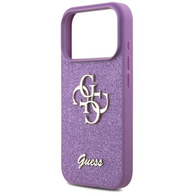 6. Etui Guess Fixed Glitter Big 4G na iPhone 17 Pro - fioletowe