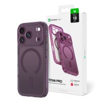 Etui AMAZINGTHING Titan Pro Lens na iPhone 18 Pro z osłoną aparatu i mocowaniem na smycz kompatybilne z MagSafe - fioletowe