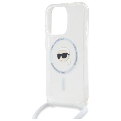 5. Etui Karl Lagerfeld Crossbody IML Karl Head Magsafe na iPhone 16 Pro - przezroczyste