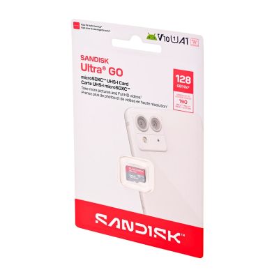 4. Sandisk Ultra Go microSD UHS-I 128GB MicroSD 190MB/s(R)