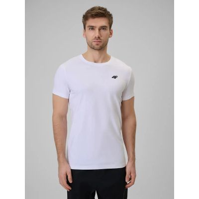 4. T-shirt bawełniany gładki męski 4F 4FWMM00TTSHM3340-10S