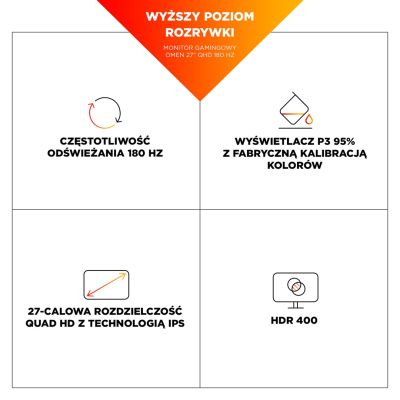 4. MONITOR HP LED, QHD 27" OMEN 27q G2 (AV4H6E9) 180Hz