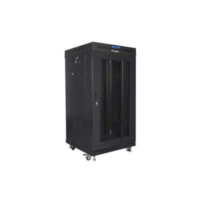 4. SZAFA INSTALACYJNA RACK STOJĄCA 19" 22U 600X600 CZARNA DRZWI PERFOROWANE LCD LANBERG (FLAT PACK) V2