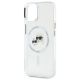 6. Etui Karl Lagerfeld IML Metal Karl&Choupette Head MagSafe na iPhone 14 - białe