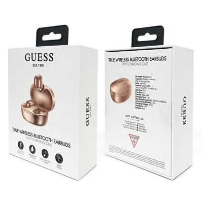 4. Słuchawki bezprzewodowe Guess GUTWST30GOTWS Bluetooth TWS + stacja dokująca - złote