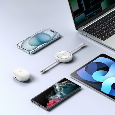 8. Kabel wysuwany Baseus Free2Draw Mini USB-C - USB-C 100W 1m - biały