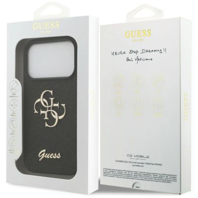 8. Etui Guess Fixed Glitter Big 4G na iPhone 17 Pro / 18 Pro - czarne