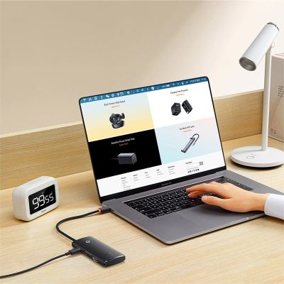 15. Baseus Lite Series wielofunkcyjny HUB USB Typ C - 2 x USB 3.0 / USB Typ C PD / HDMI 1,4 / SD/TF czarny (WKQX050101)