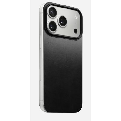 NOMAD Magnetic Leather Back - nakładka magnetyczna na iPhone 18 Pro / 17 Pro kompatybilna z MagSafe, skóra Horween (black)