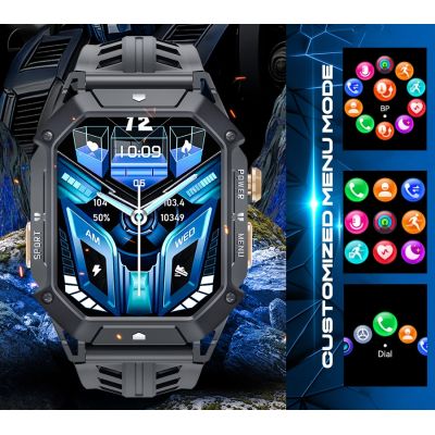 7. Smartwatch Męski Rubicon RNCF24-1 BLACK