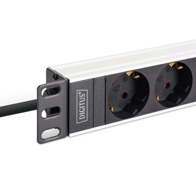 8. Digitus DN-95440 rozdzielacz zasilania PDU 9 x gniazdo sieciowe 1U Czarny, Srebrny
