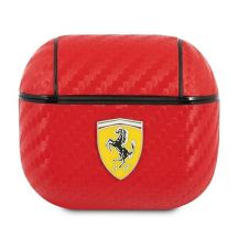 Etui Ferrari On Track PU Carbon na AirPods 3 - czerwone