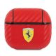 Etui Ferrari On Track PU Carbon na AirPods 3 - czerwone