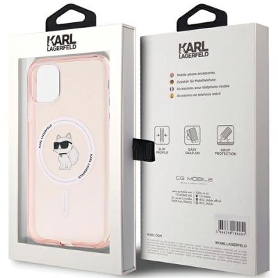 8. Etui Karl Lagerfeld IML Choupette MagSafe na iPhone 11 / Xr - różowe