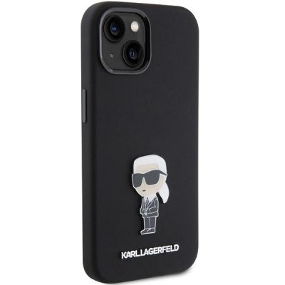4. Etui Karl Lagerfeld Silicone Ikonik Metal Pin na iPhone 15 Plus / 14 Plus - czarne