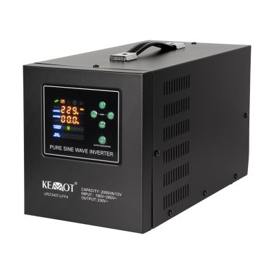 Zasilacz awaryjny KEMOT PROsinus-2000  przetwornica z czystym przebiegiem sinusoidalnym i funkcją ładowania  12V 230V 2000VA/1200W