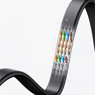 8. Kabel Ugreen NW102 50172 płaski sieciowy LAN Ethernet Cat. 6 0.5m - czarny