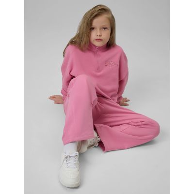 4. Bluza dresowa regular bez kaptura dziewczęca 4F 4FJRSS26TSWSF2625-54S