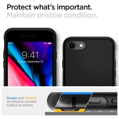 6. Etui Spigen Liquid Air na iPhone 7 / 8 / SE 2020 / SE 2022 - czarne