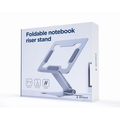14. GEMBIRD SKŁADANA PODSTAWKA POD NOTEBOOKA 15,6" SREBRNA