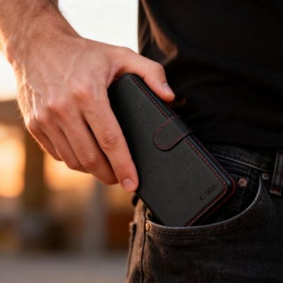 4. Etui Tech-Protect Wallet na Samsung Galaxy S26 Ultra - czarno-czerwone