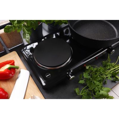 8. ELDOM ELEKTRYCZNA KUCHENKA DWUPALNIKOWA PG22 2500W, PŁYNNA REGULACJA TEMPERATURY ŚREDNICE PŁYT 18,5 CM + 15,5 CM