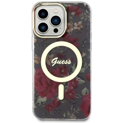 3. Etui Guess Flower MagSafe na iPhone 14 Pro Max - zielone