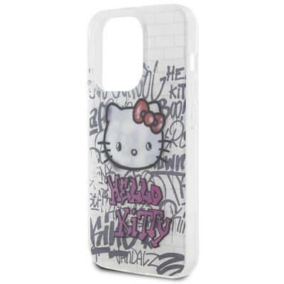 6. Etui Hello Kitty IML Kitty On Bricks Graffiti na iPhone 14 Pro - białe