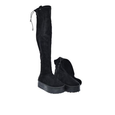7. Kozaki damskie na platformie zamszowe czarne Big Star SS274264
