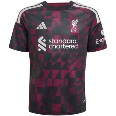 2. Koszulka dla dzieci adidas Liverpool FC 26/27 Third Jersey czarno-różowa KB8284