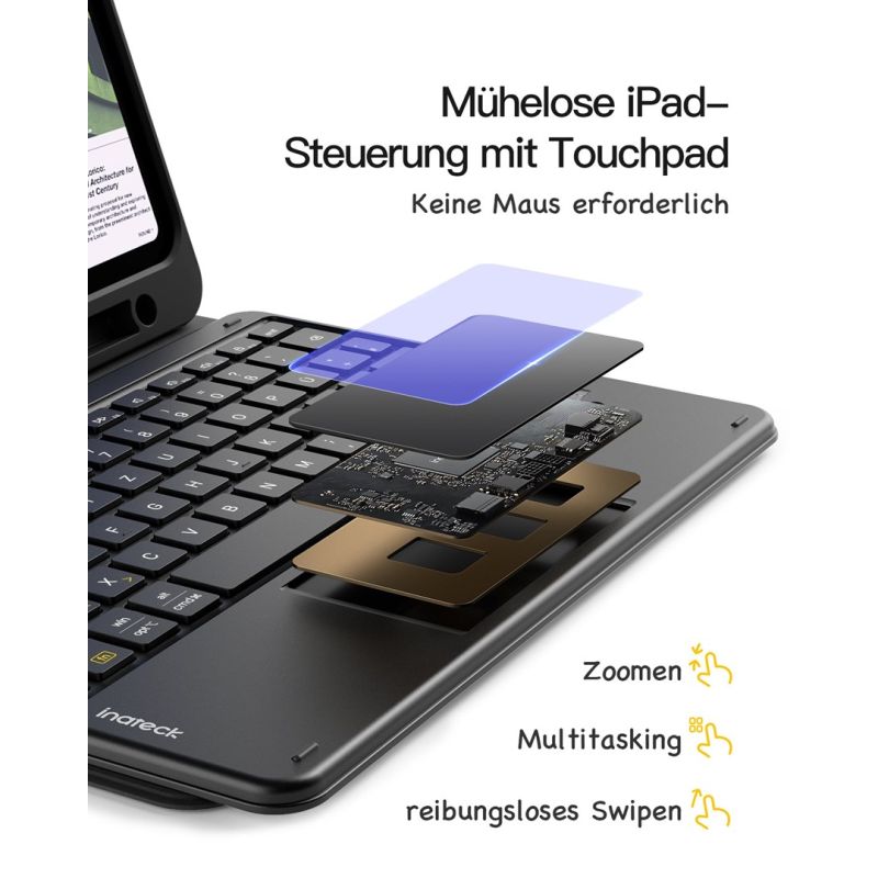 5. inateck N0001 Black Bluetooth-Tastatur-HĂĽlle fĂĽr iPad 11
