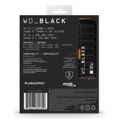 7. SSD PCIE G4 M.2 2TB W/HEATSINK/BLACK SN850X WDS200T2XHE WDC