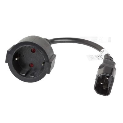 2. LANBERG PRZEDŁUŻACZ KABLA ZASILAJĄCEGO IEC 320 C14 -> SCHUKO(F), 20CM