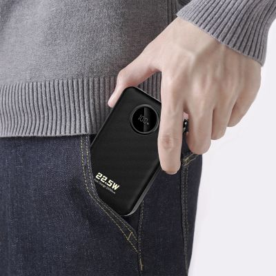 5. Powerbank Dudao K14+ 20000mAh 22.5W USB-C / USB-A / wbudowane kable Lightning i USB-C - czarny