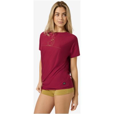Koszulka damska SUPER.NATURAL W Cat Yoga Loose Tee czerwona