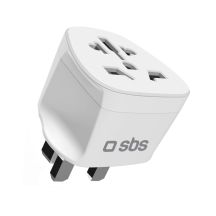 Adapter podróżny SBS UK - uniwersalny - biały
