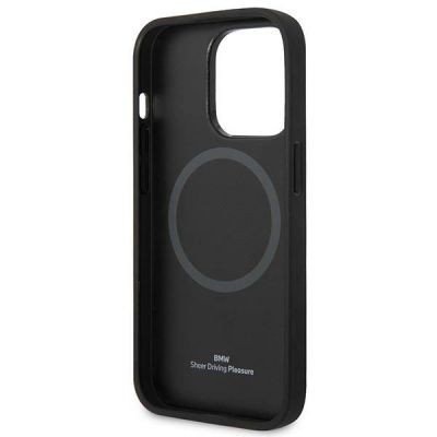 7. Etui BMW Signature Logo Imprint MagSafe na iPhone 14 Pro - czarne