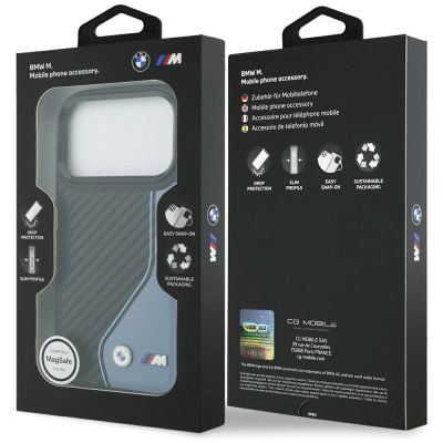 8. Etui BMW M Carbon Logo MagSafe na iPhone 17 Pro - niebieskie